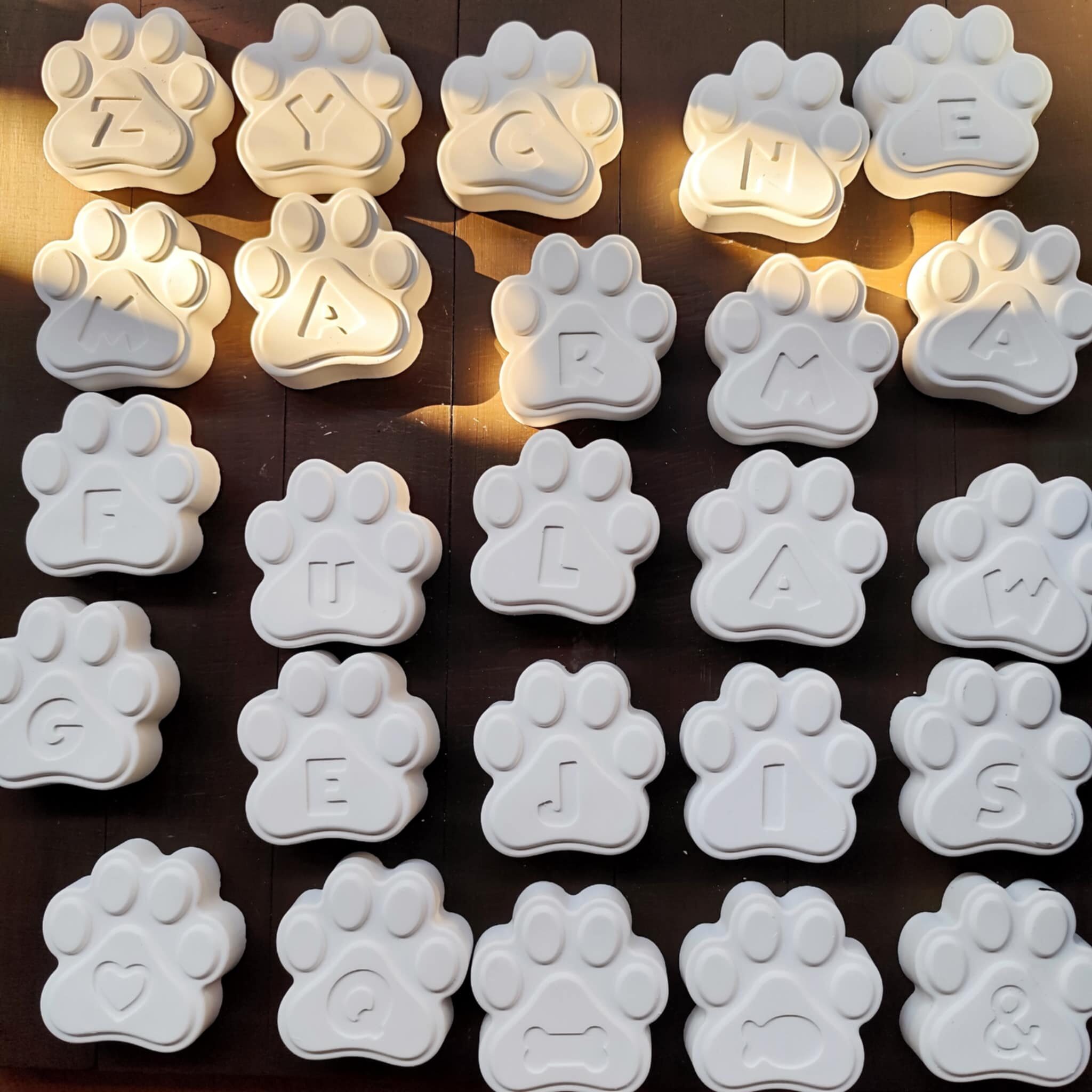 Hondenpootjes met letter