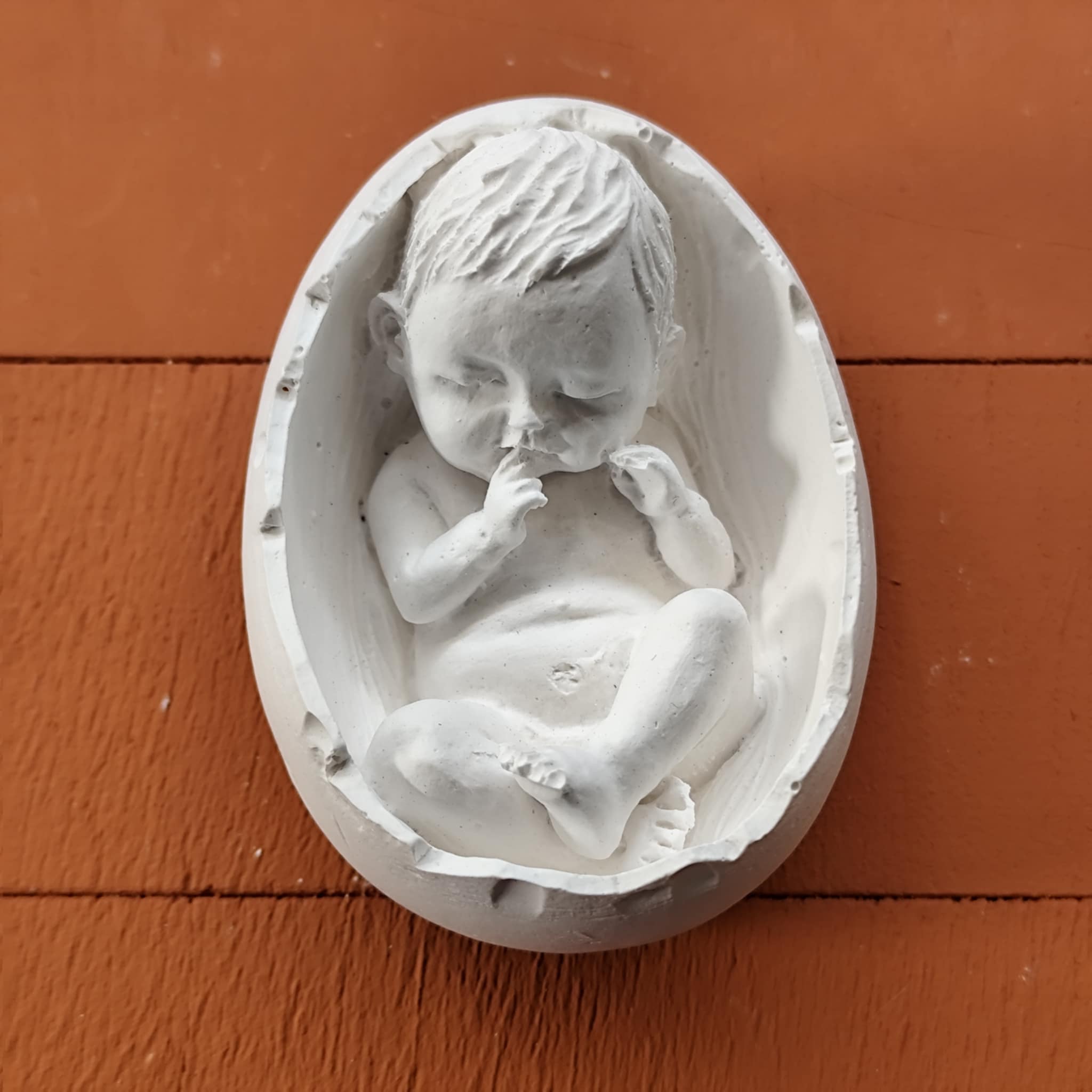 Baby in een open ei