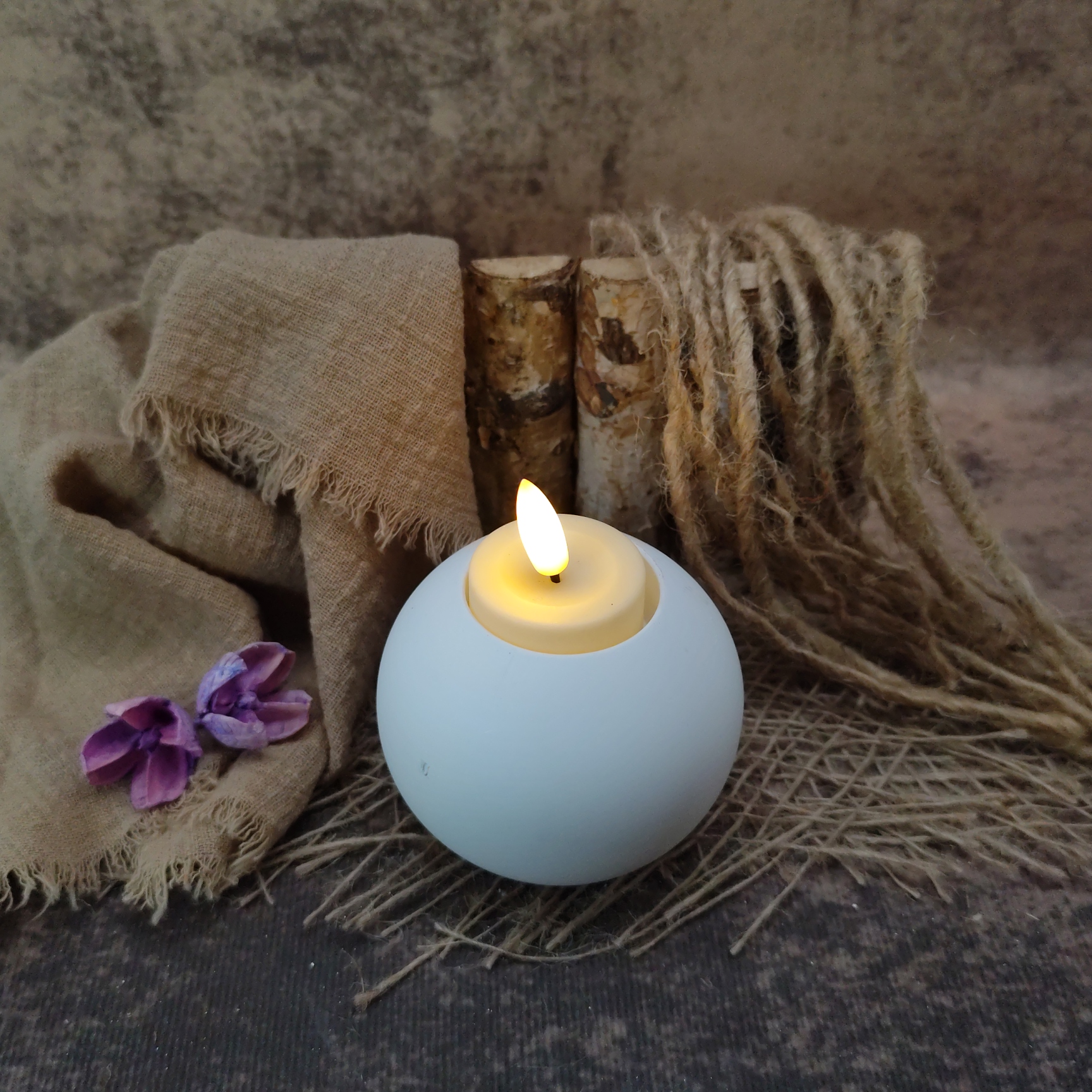 theelicht ronde bol doorsnee 8 cm