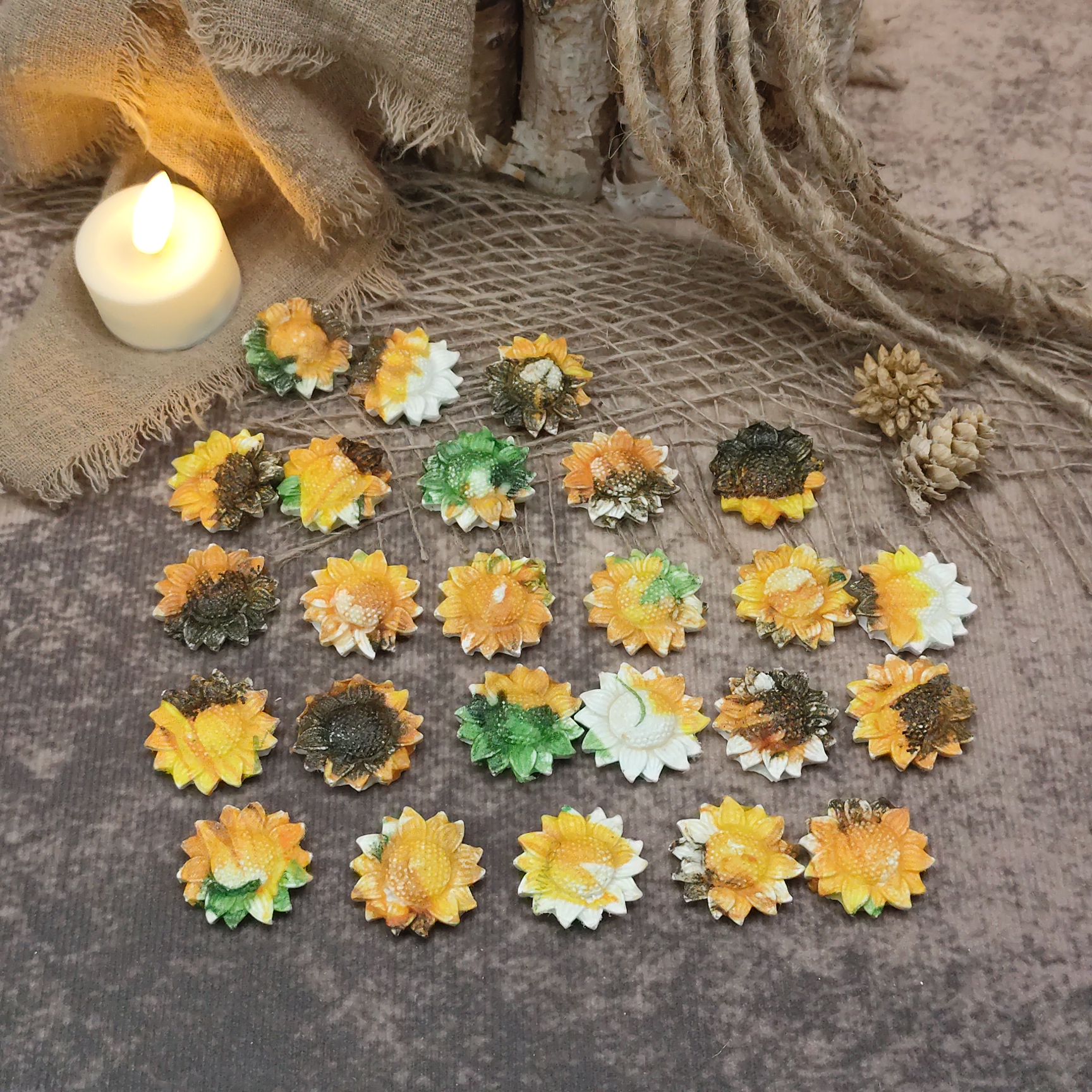 Zonne bloemen bewerkt