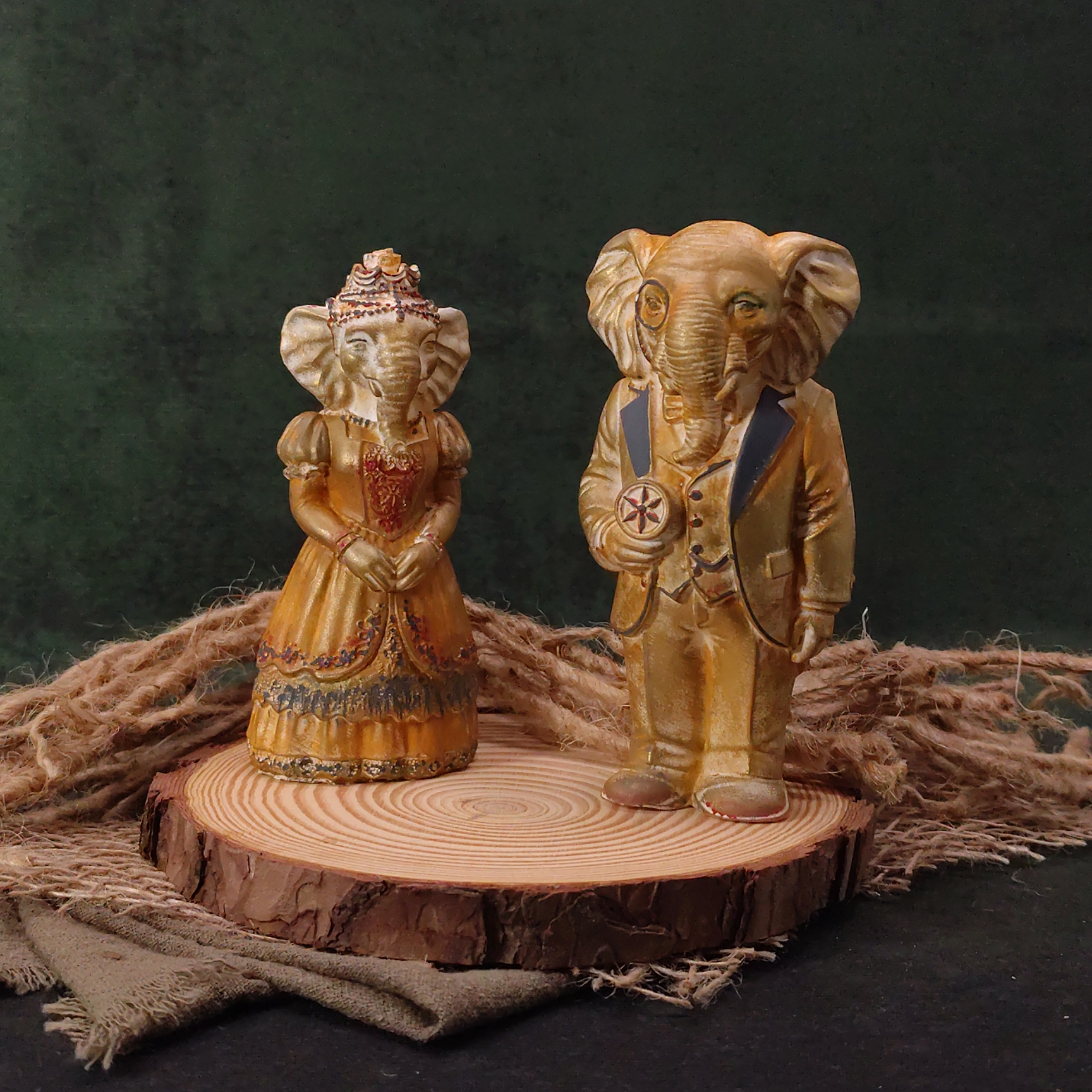 Olifanten koppel bewerkt