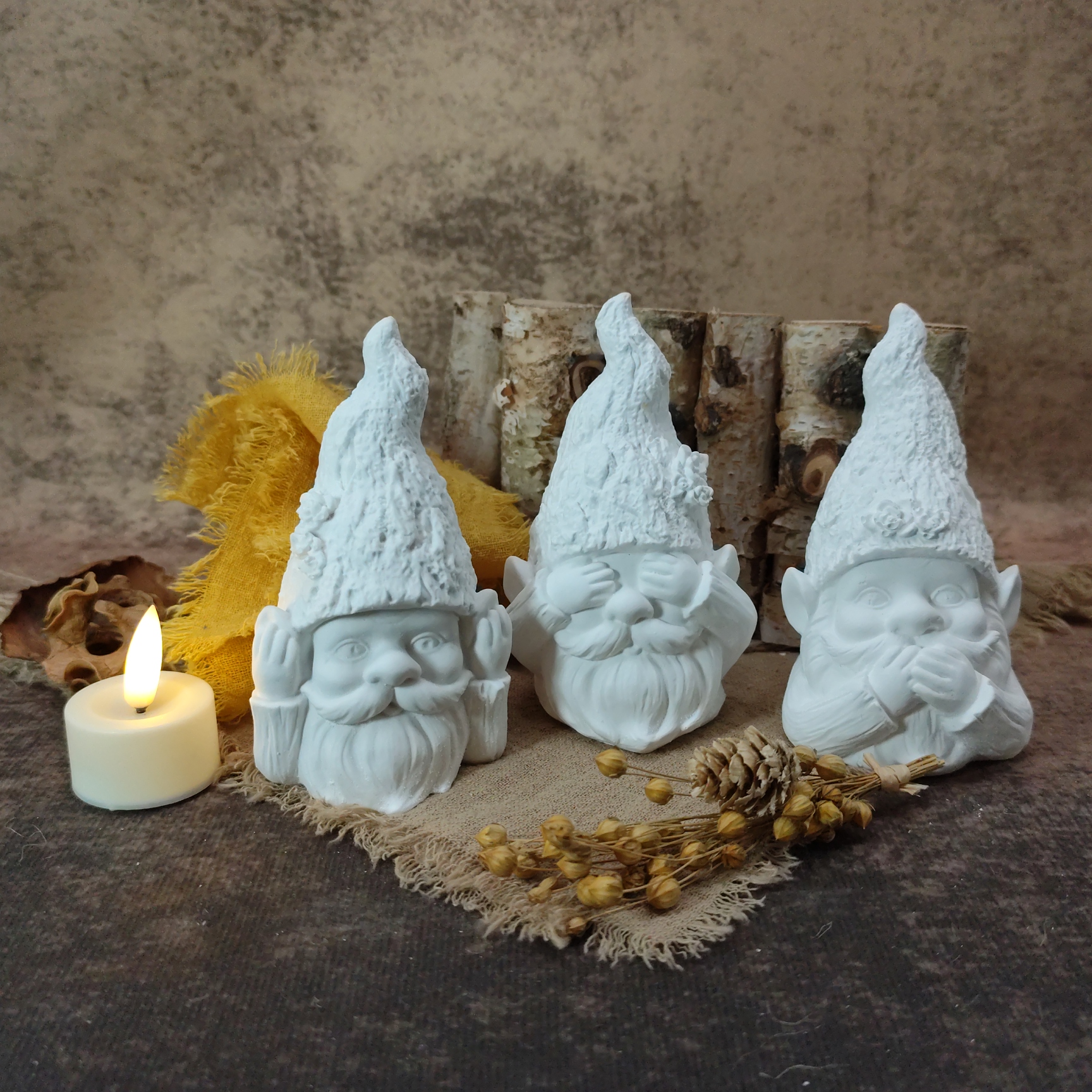 Gnomes Horen,zien en zwijgen