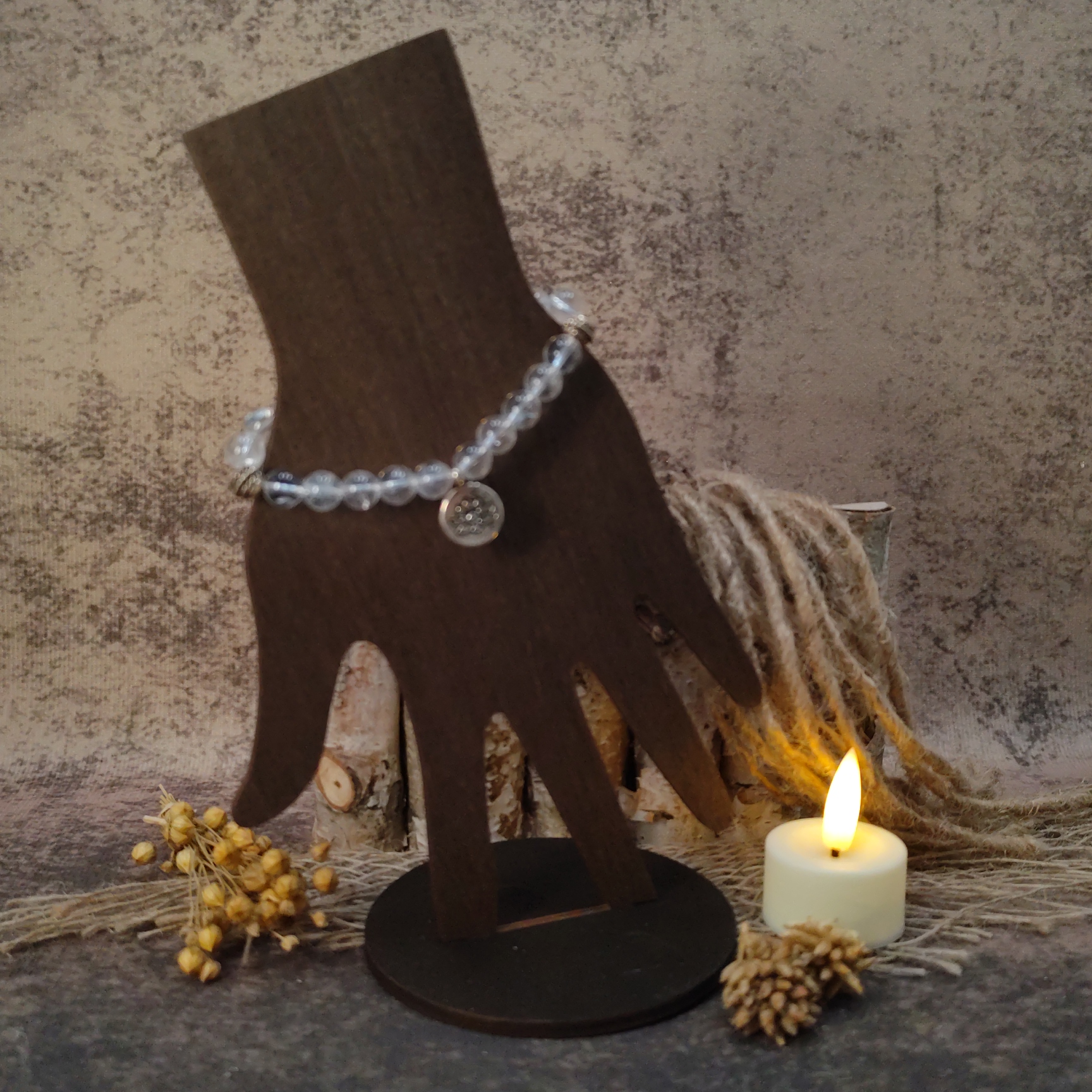 Mala/armband bergkristal