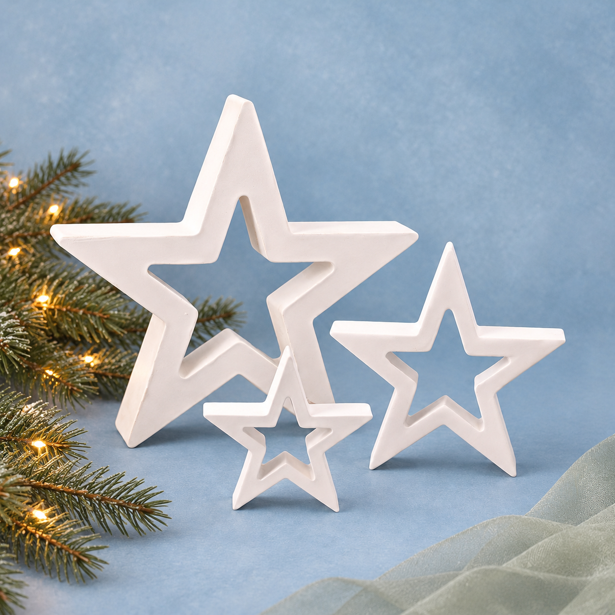 Open kerststerren – 3-delige set