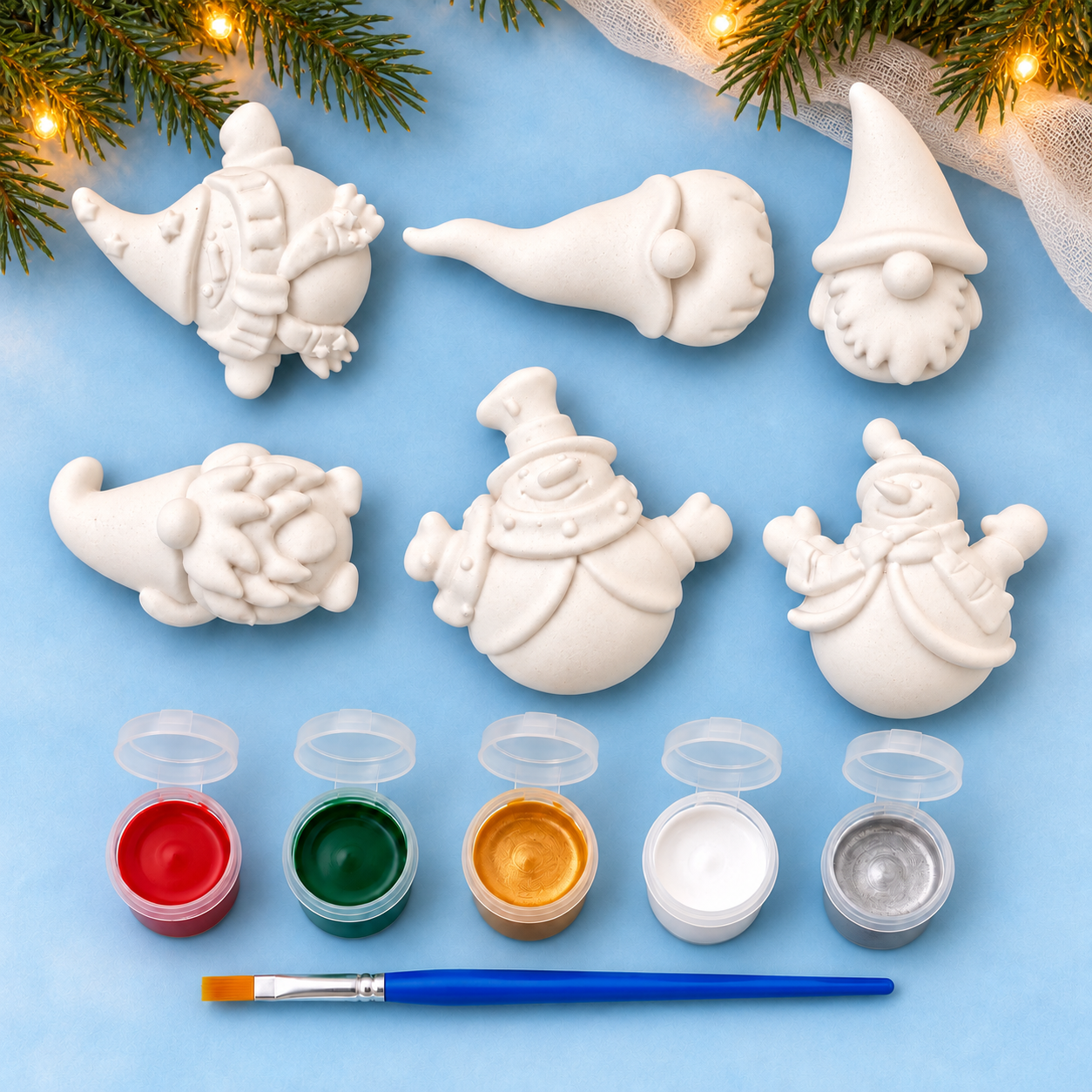 Verfset kerstfiguurtjes – 6 figuren