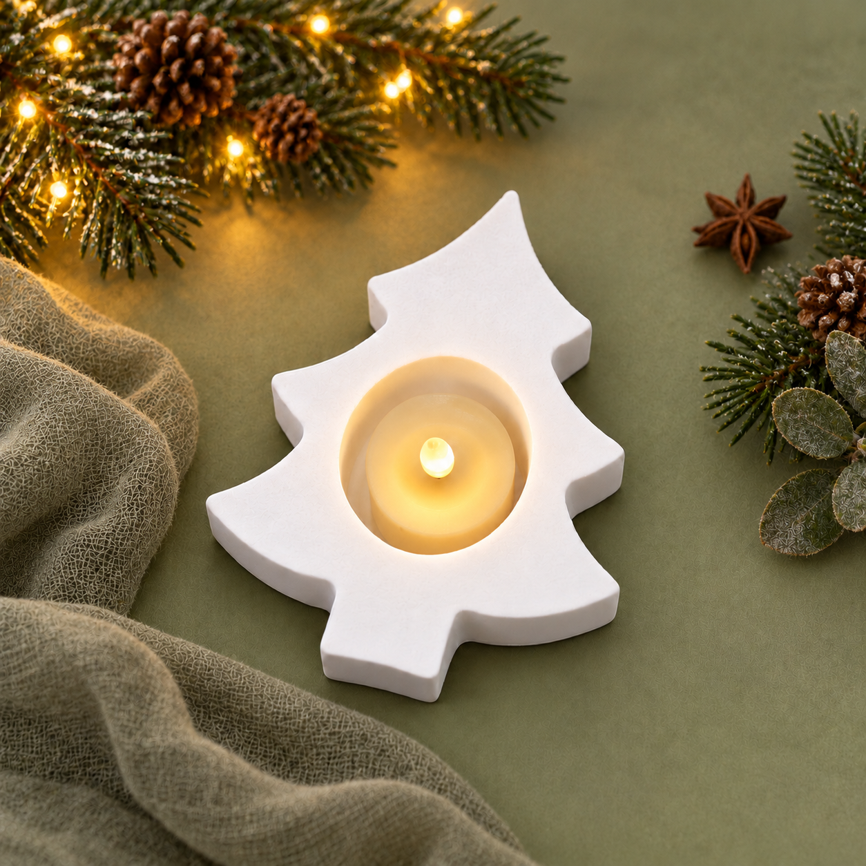 Kerstboom – compacte theelichthouder