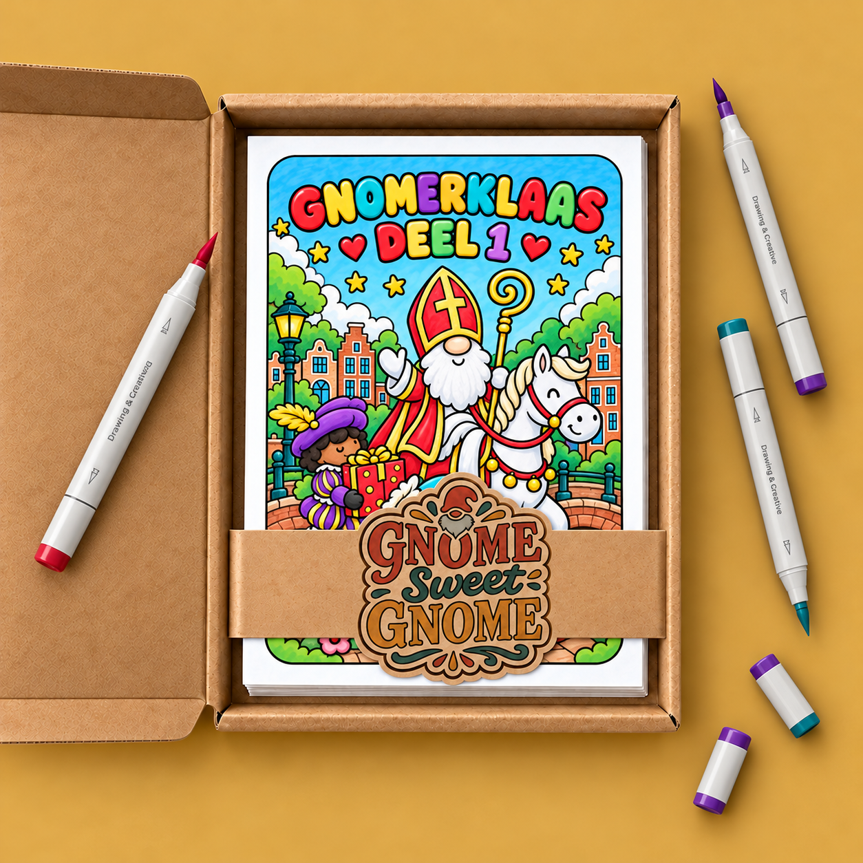 Gnomey coloring – Gnomerklaas & Pietjes – Deel 1