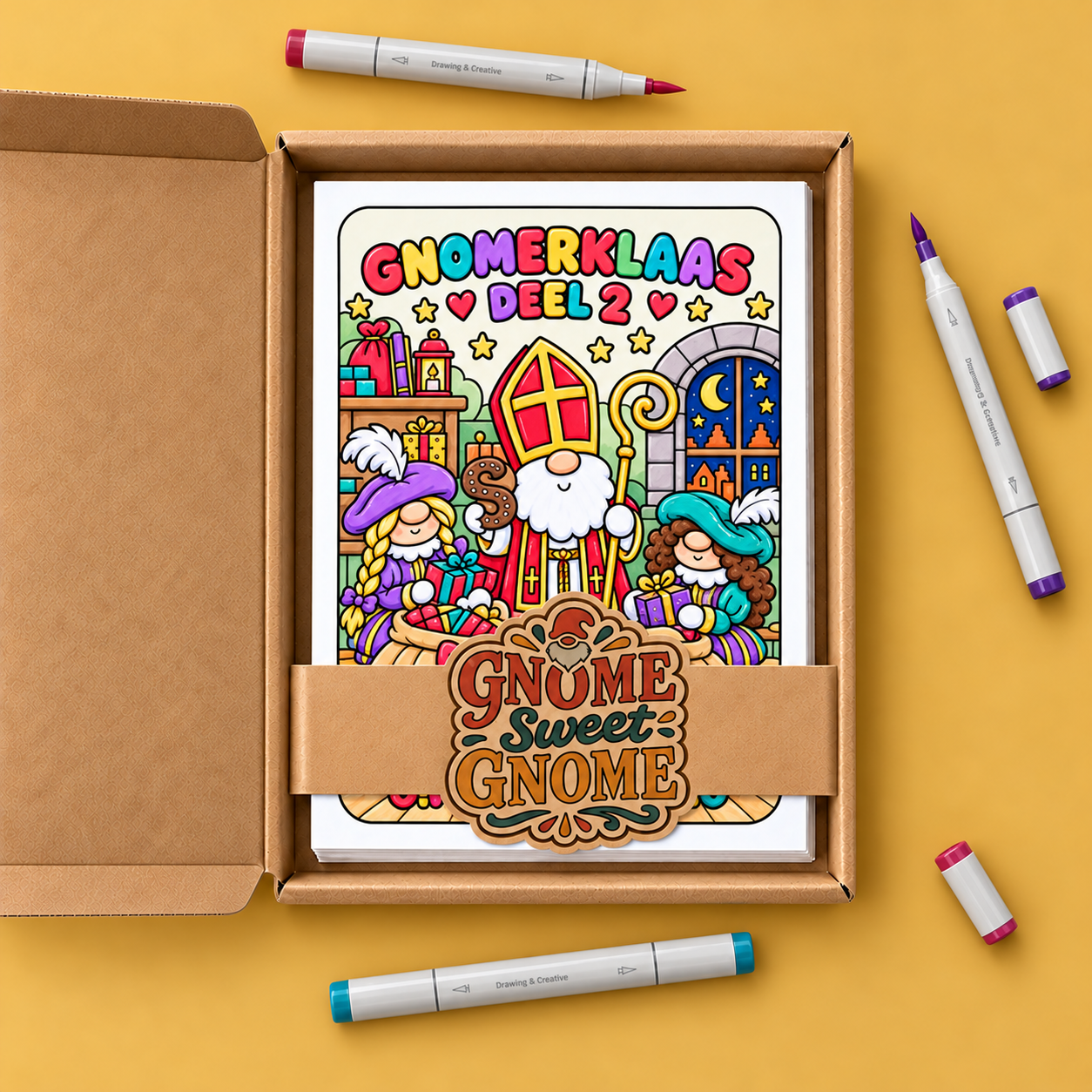 Gnomey coloring – Gnomerklaas & Pietjes – Deel 2